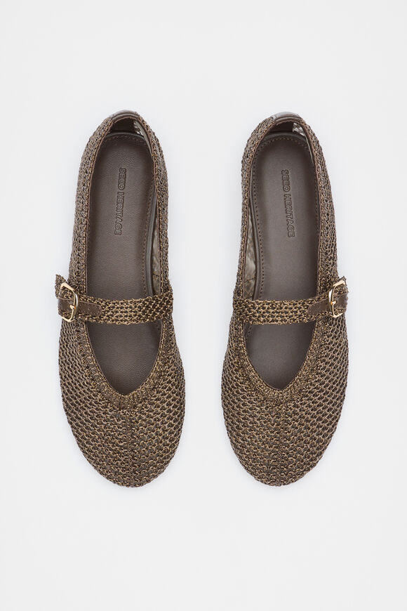 Mara Crochet Ballet Flat  Nutmeg  hi-res