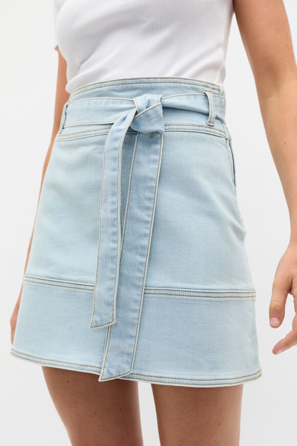 Denim Fit Flare Mini Skirt  Sky Wash  hi-res