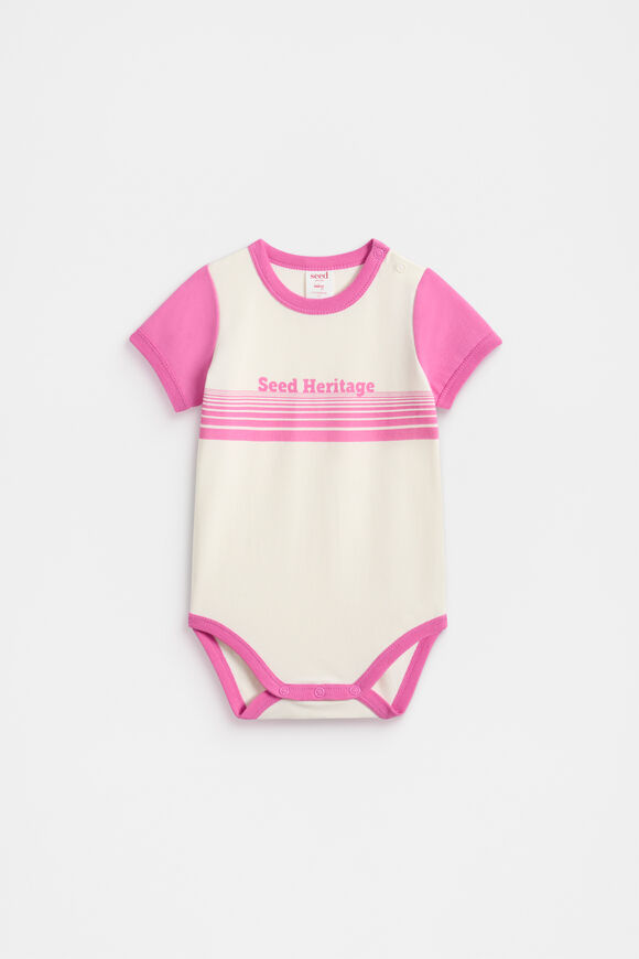Colourblock Logo Bodysuit  Wild Berry  hi-res