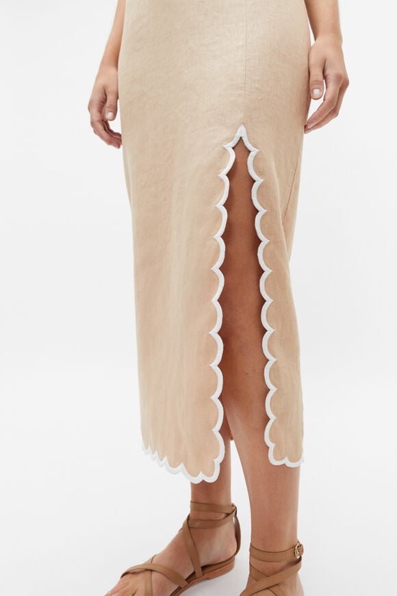 Scallop Midi Pencil Skirt  Nougat  hi-res