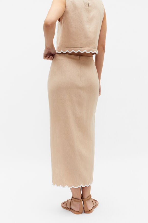 Scallop Midi Pencil Skirt  Nougat  hi-res