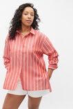 Voile Oversized Stripe Shirt  Strawberry Red Stripe  hi-res