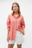 Voile Oversized Stripe Shirt  Strawberry Red Stripe  hi-res