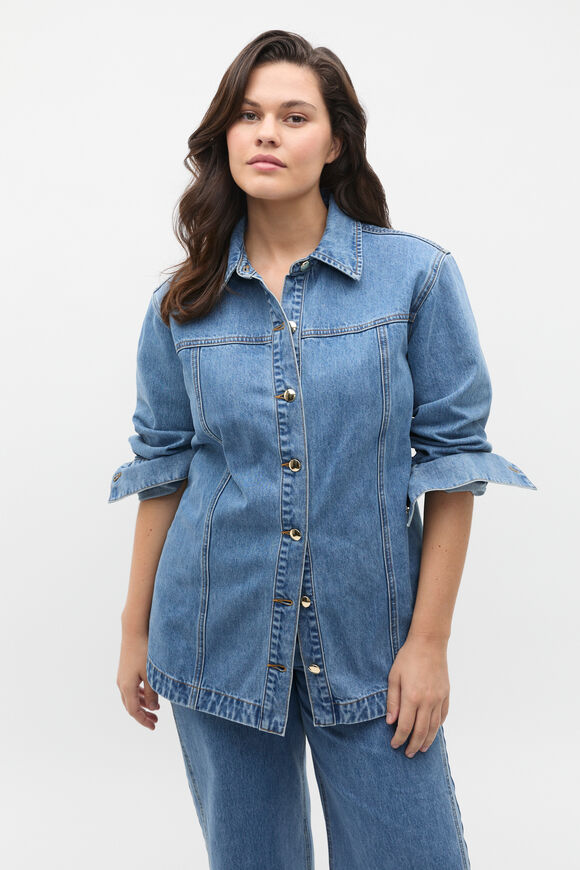 Denim Yoke Detail Shirt  Ice Blue Wash  hi-res