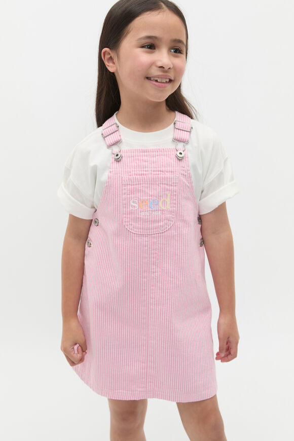 Logo Denim Pinafore  Candy Pink  hi-res