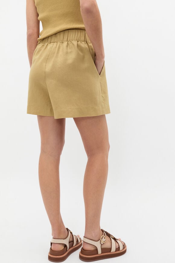 Core Linen Gathered Palazzo Short  Honey  hi-res