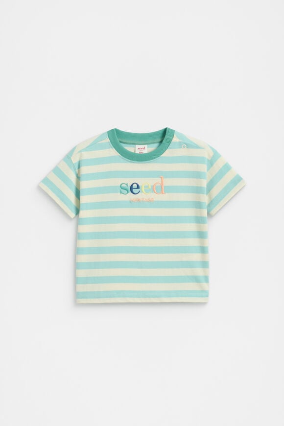 Colourblock Stripe Logo Tee  Multi  hi-res