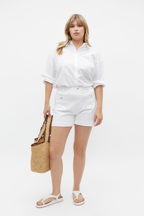 Denim Pocket Front Short  White  hi-res