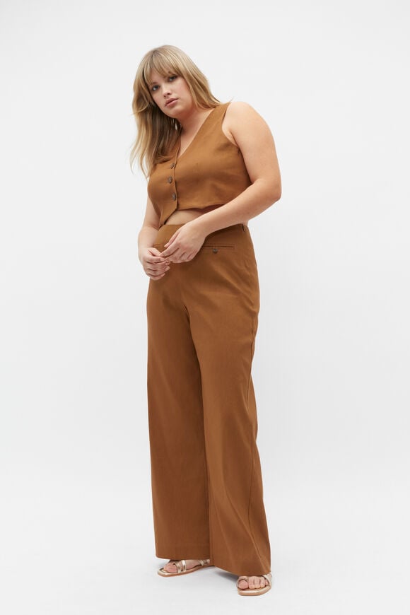 Tailored Crop Vest  Cinnamon Spice  hi-res