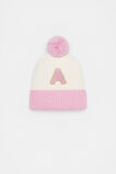 Colourblock Initial Beanie  A  hi-res