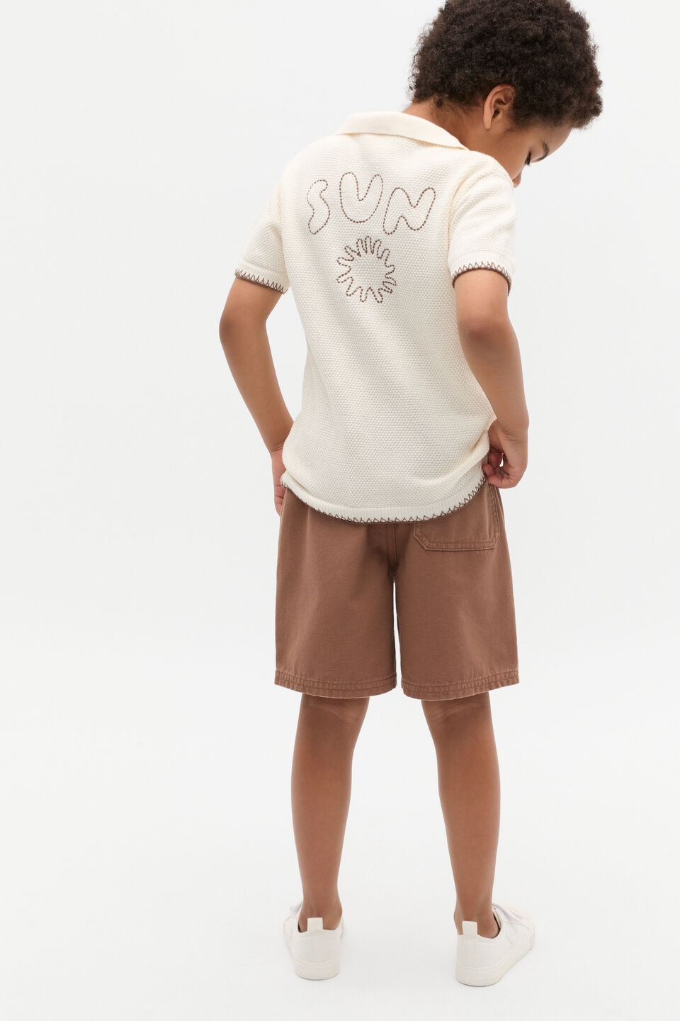 Trophy Knit Polo  Vintage Cream