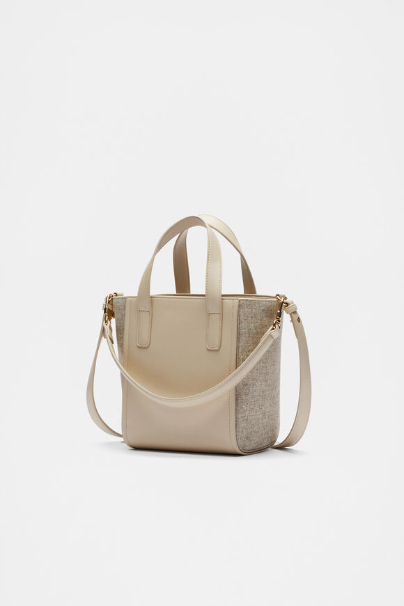 Mini Fabric Splice Carry All Bag  Vanilla  hi-res