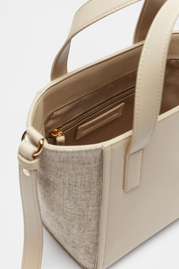 Mini Fabric Splice Carry All Bag  Vanilla  hi-res