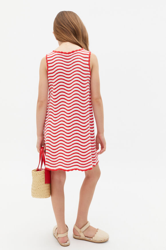Stripe Crochet Dress  Strawberry Red  hi-res