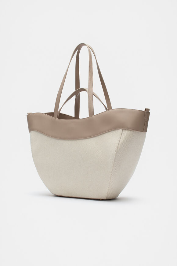 Textured Curved Tote  Cookie  hi-res