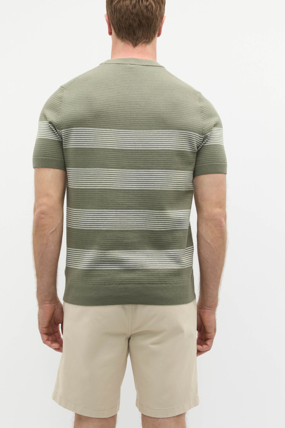 Stripe Knit Tee  Vintage Khaki