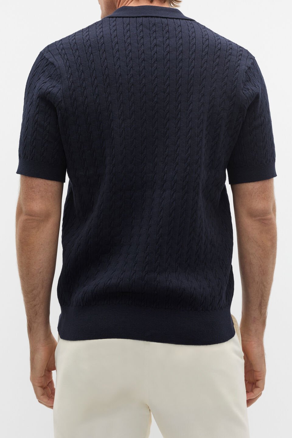 Heritage Cable Knit Trophy Polo  Twilight Blue