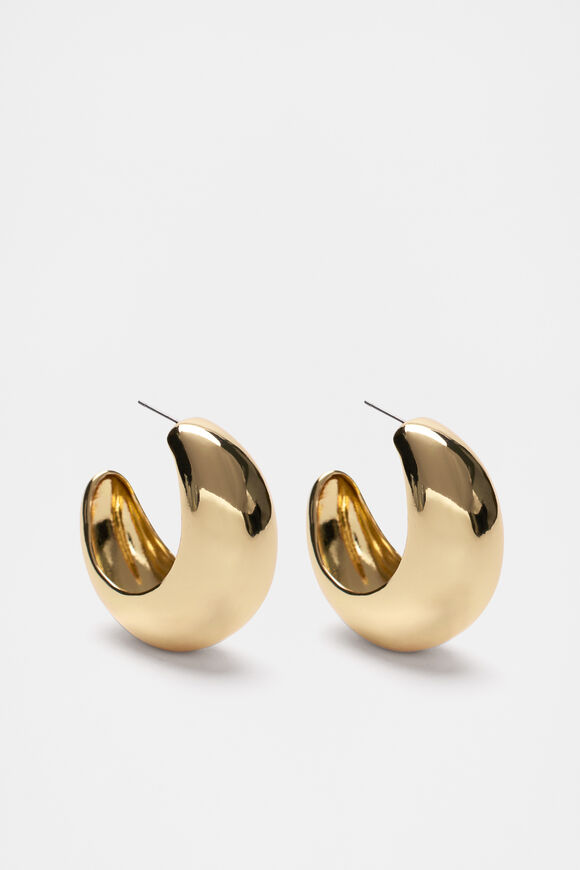 Wide Puff Hoop  Gold  hi-res