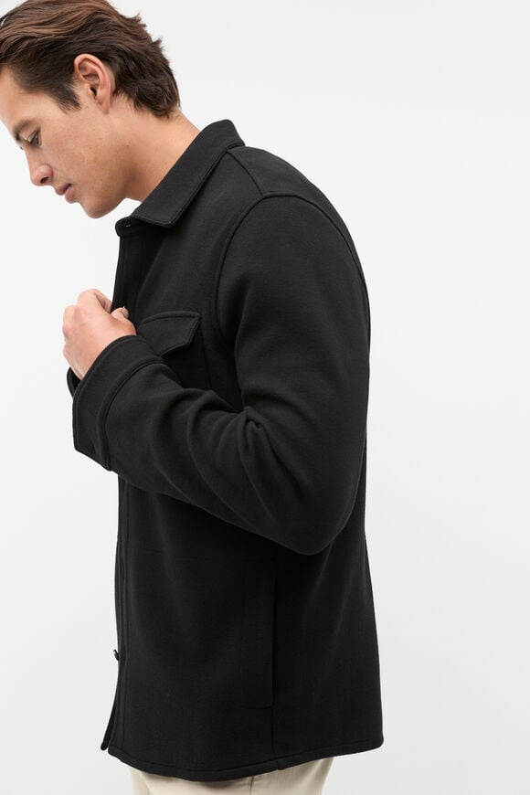 Pique Knit Overshirt  True Black  hi-res