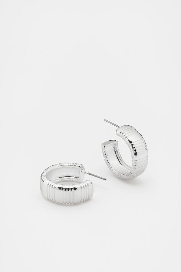 Creases Hoops  Silver  hi-res