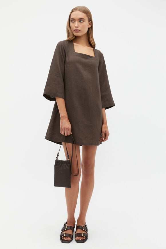 Leather Rouched Crossbody  Dark Espresso  hi-res