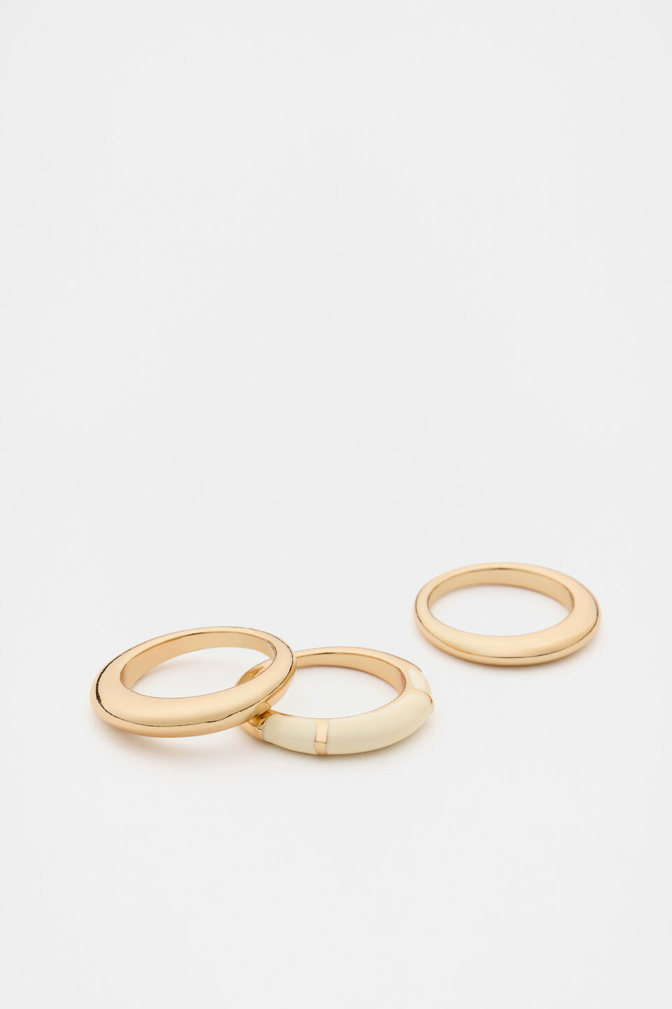 Enamel Ring Set  Coconut Cream