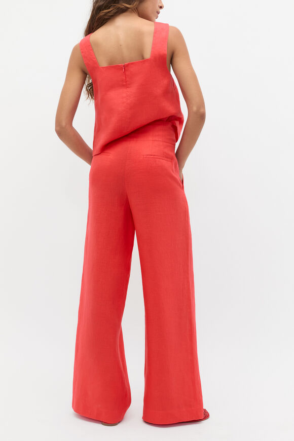 Core Linen Waisted Pant  Electric Crimson  hi-res