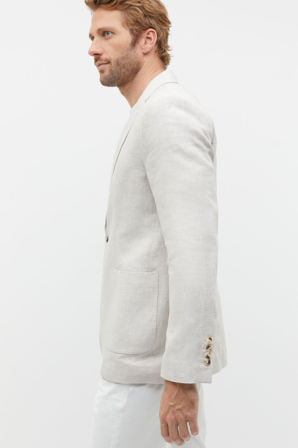 Linen Jacket  Chalk Crossdye