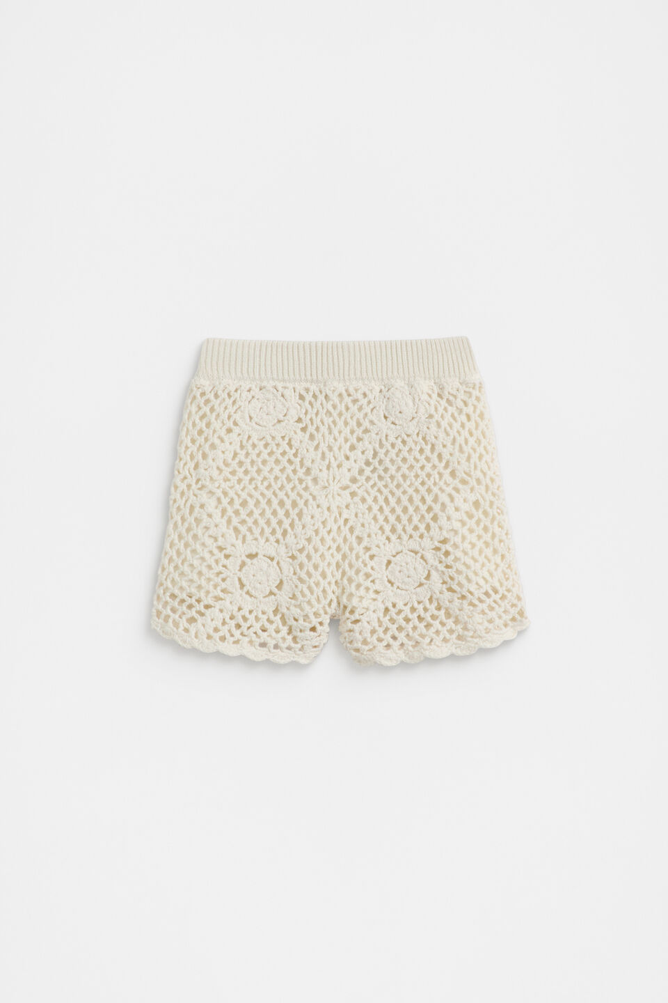 Flower Crochet Short  Milk
