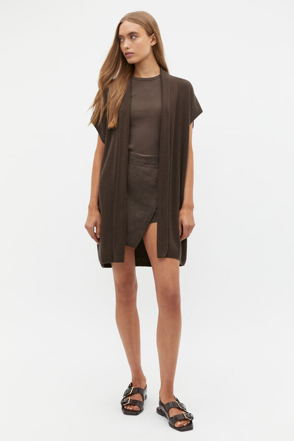 Rib Knit Poncho  Dark Espresso  hi-res