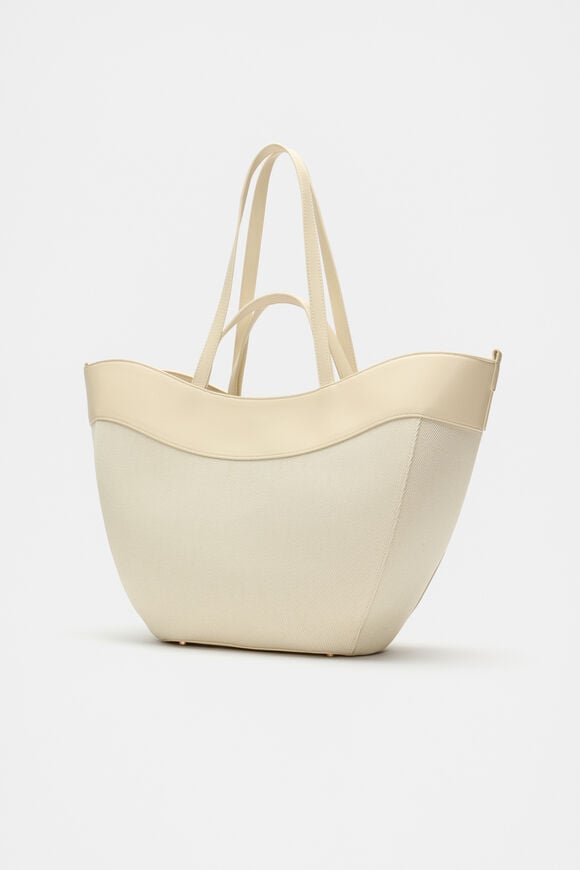 Textured Curved Tote  Light Marzipan  hi-res