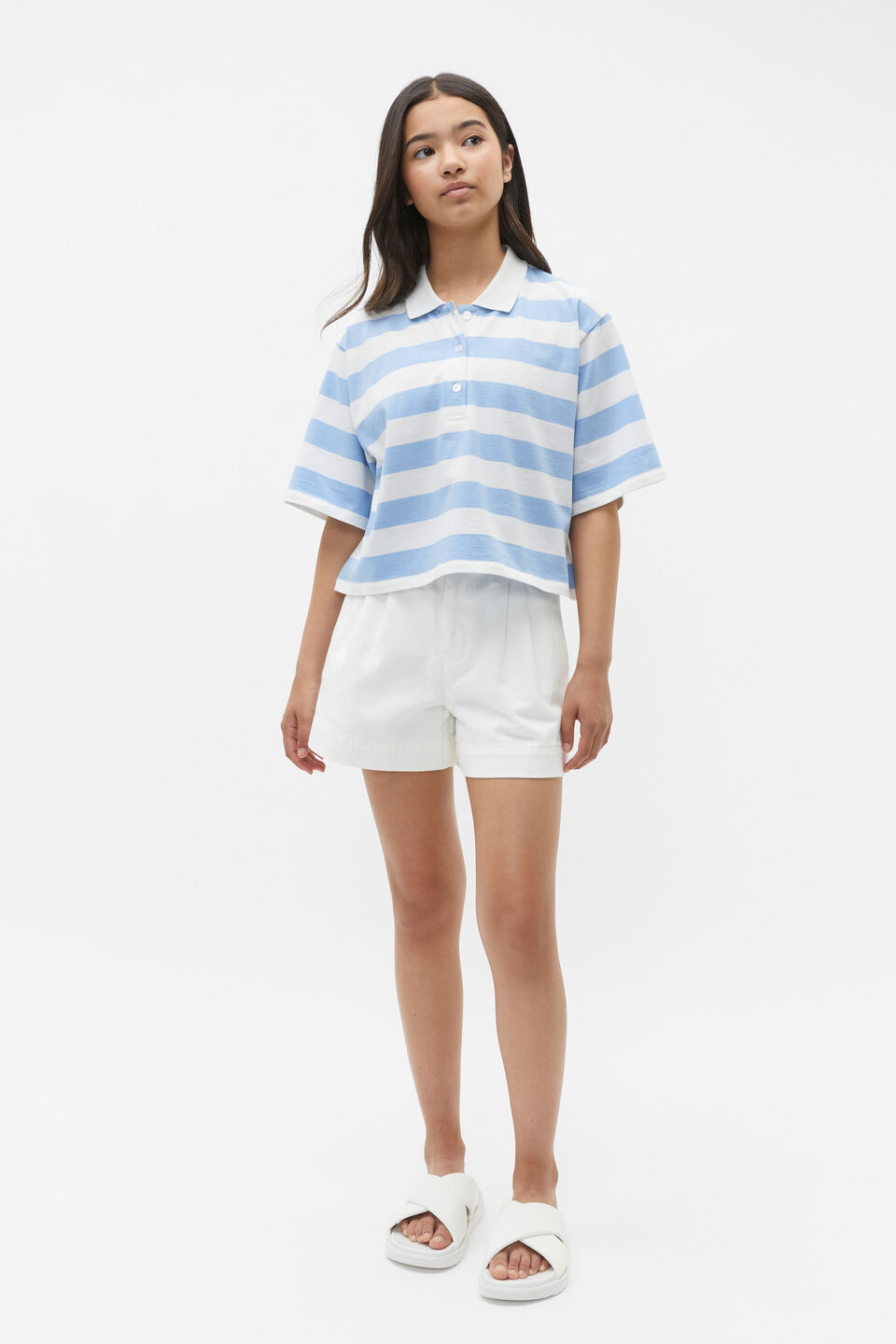 Polo Collar Tee  Sky Blue