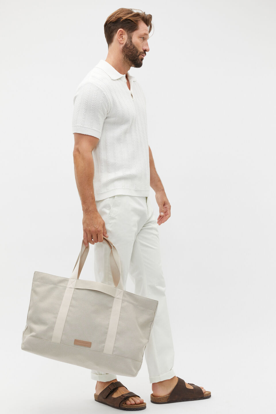 Relaxed Knit Polo  Vintage White