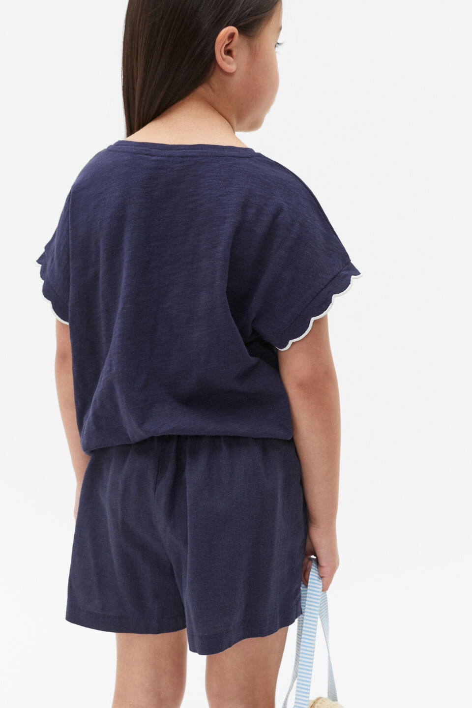 Button Skort  New Navy