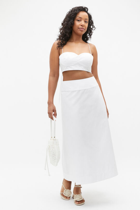 Basque Waist Circle Skirt  Whisper White  hi-res