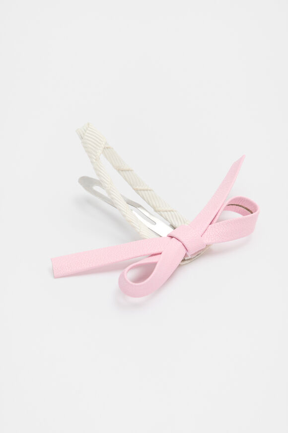 PU Bow Snap  Baby Pink  hi-res