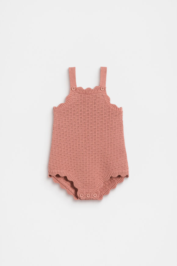 Scallop Knit Romper  Desert Rose  hi-res