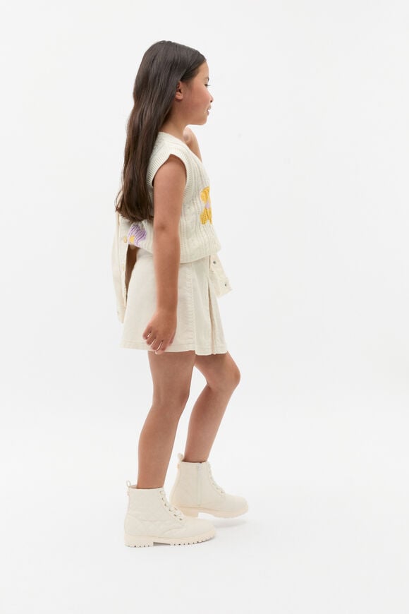 Cord Pleat Skirt  Classic Cream  hi-res