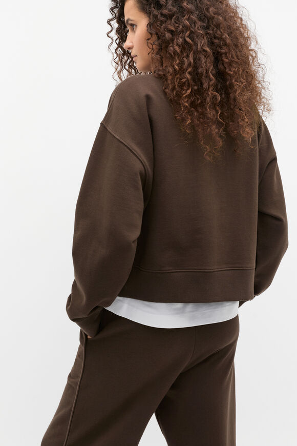 Boxy Crew Sweat  Dark Espresso  hi-res