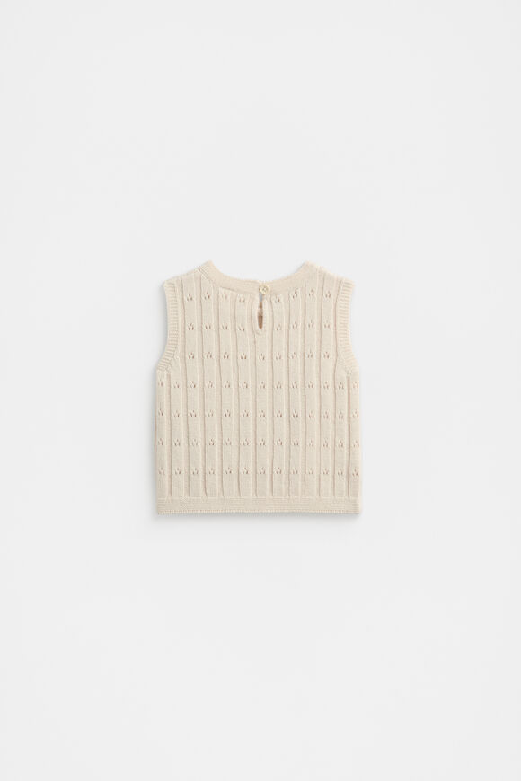 Pointelle Knit Vest  Soft Cream  hi-res