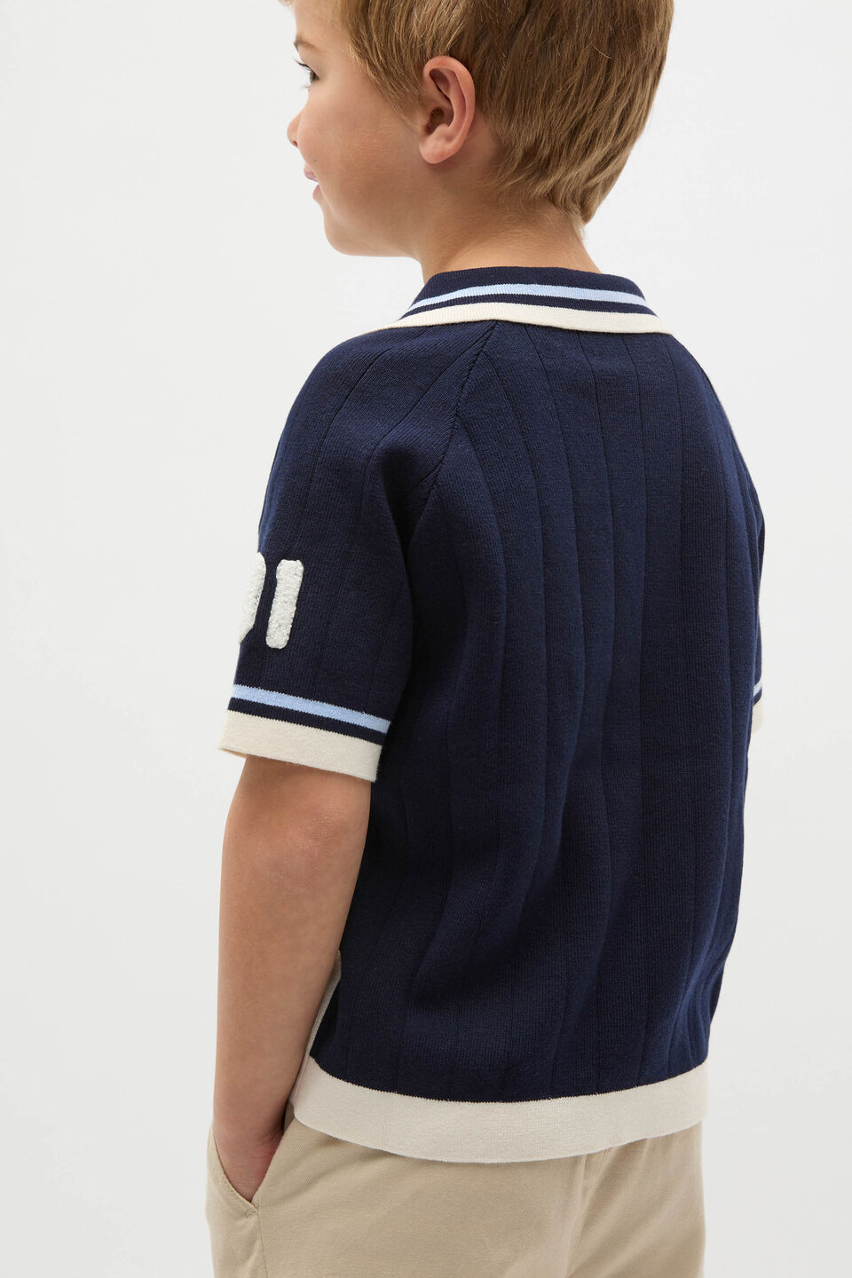 Sports Knit Trophy Polo  Midnight Blue