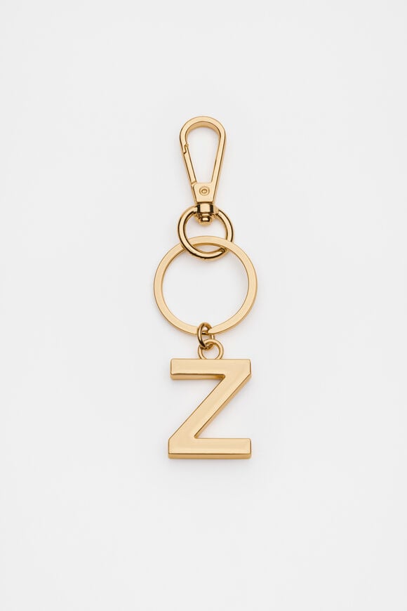 Gold Initials Keyring  Z  hi-res