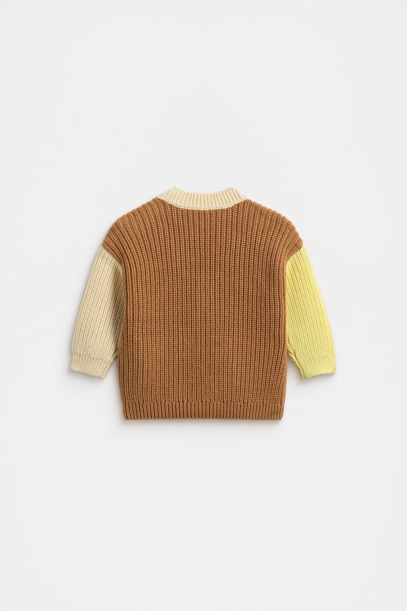 Colourblock Slouch Cardigan  Cinnamon  hi-res