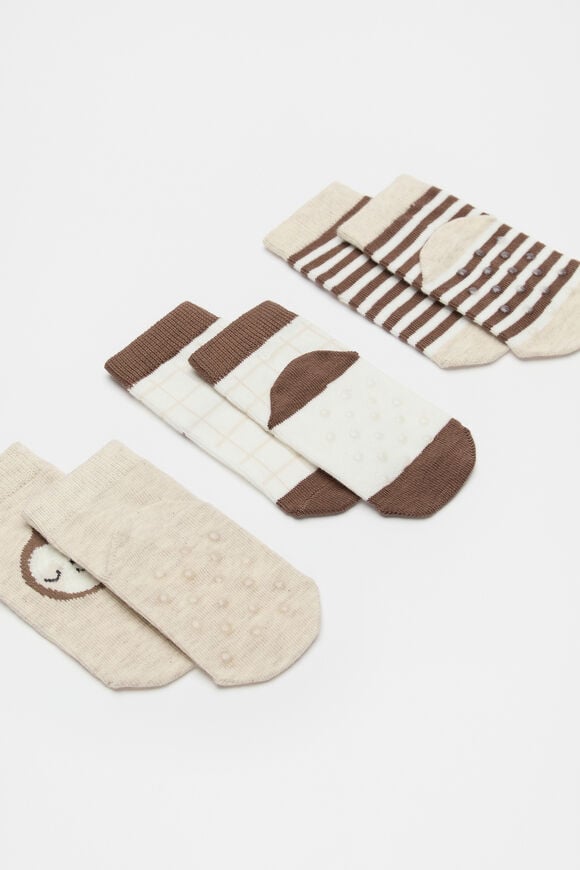 Sloth Sock 3 Pack  Oat  hi-res