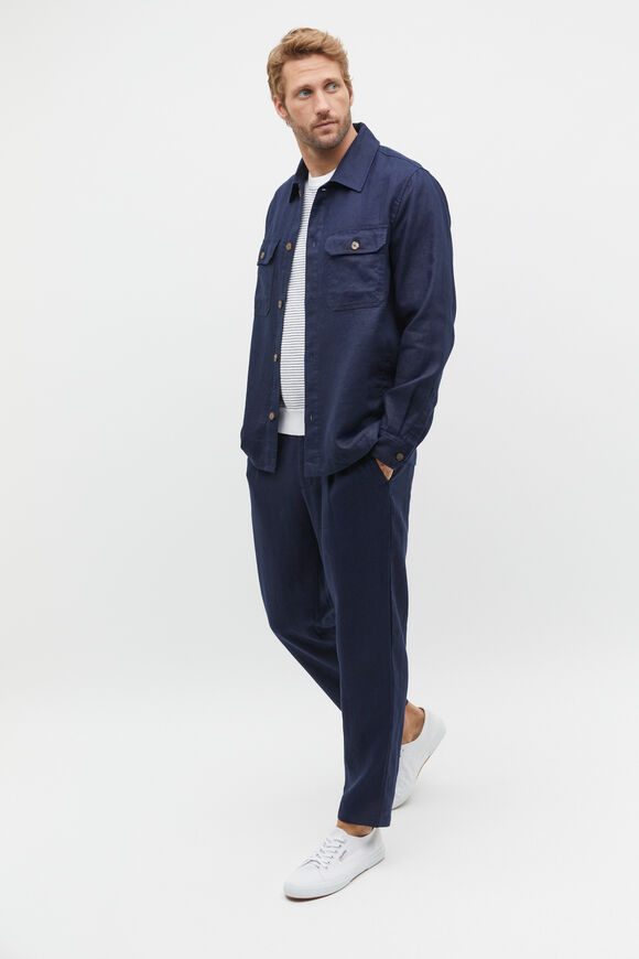 Linen Overshirt  Midnight Blue  hi-res