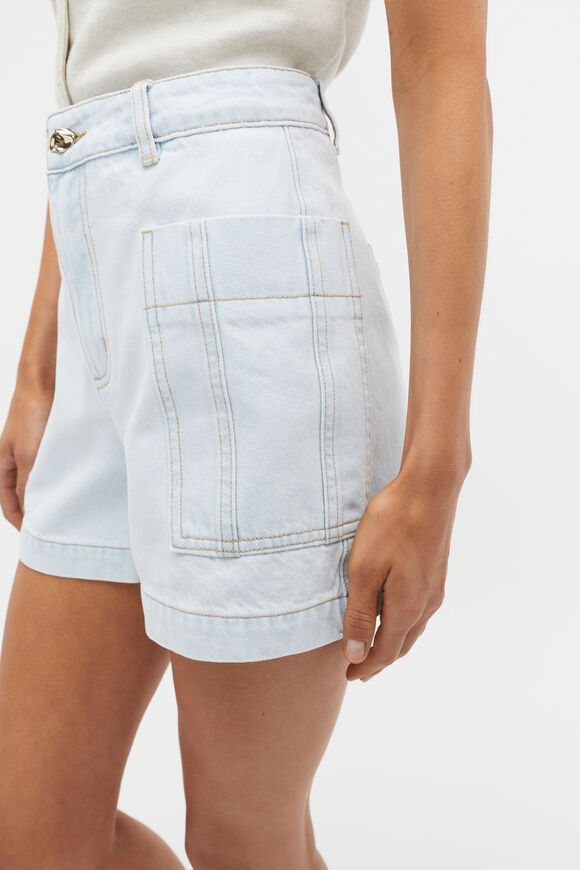 Denim Patch Pocket Short  Stone Blue Wash  hi-res