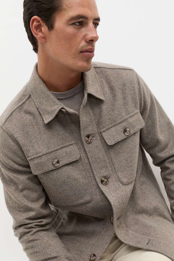 Wool Blend Overshirt  Ash Marle  hi-res