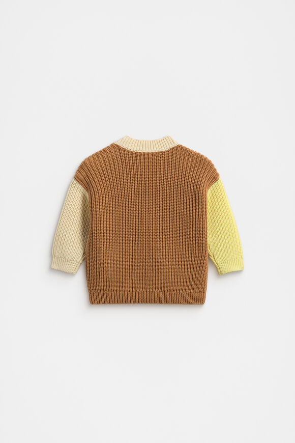 Colourblock Slouch Cardigan  Cinnamon  hi-res