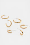 Thin Hoops Ear Pack  Gold  hi-res