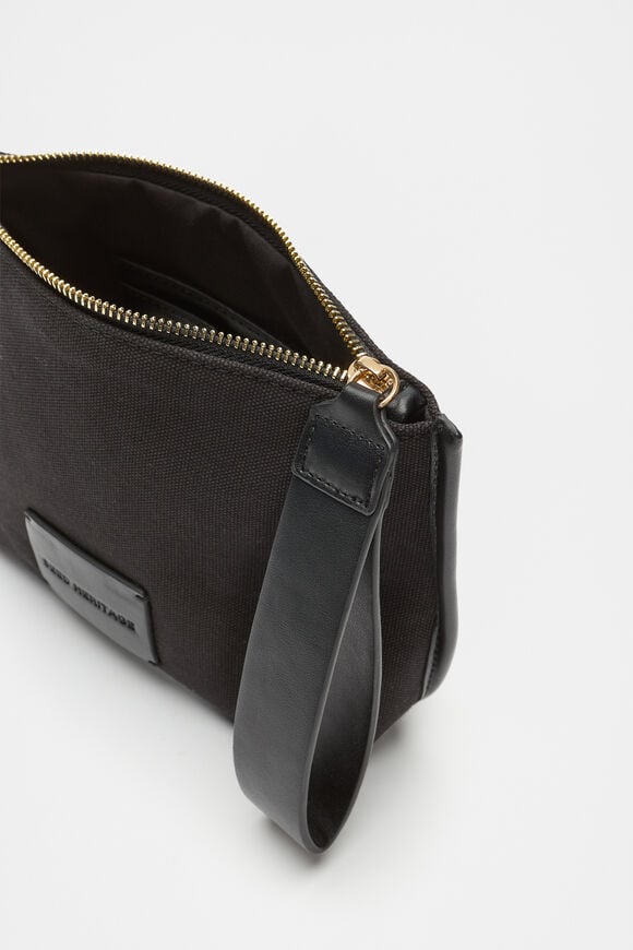 Fabric Detail Pouch  Black  hi-res